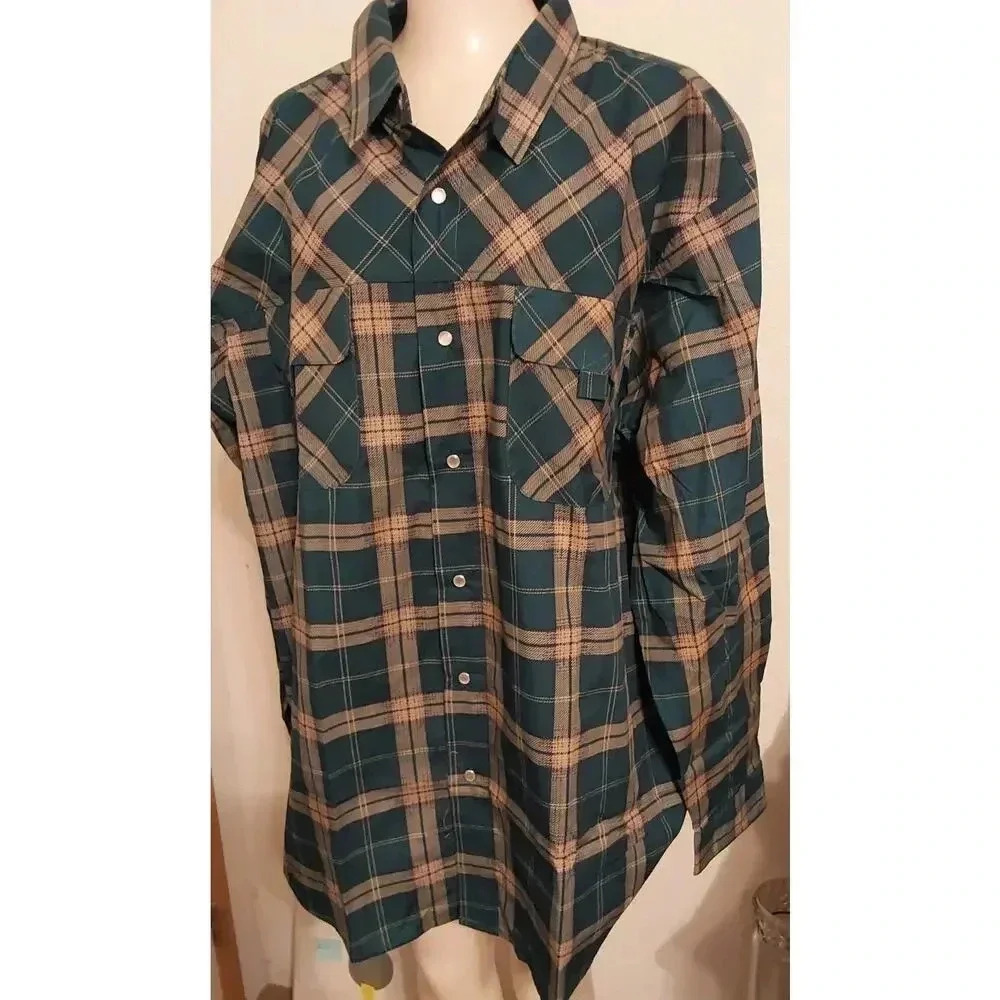 Men's New Shirt Size 3XL Cowboy Style by Haband Travelers Snap Buttons